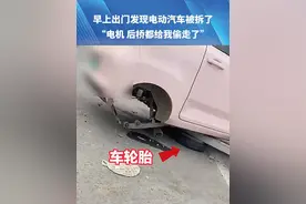 早上出门发现电动汽车被拆了，“电机 后桥都给我偷走了！”#社会百态视频封面