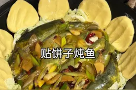 锅里放白菜、豆腐、什么鱼？两分钟不到，解锁贴饼子炖鱼的做法！ 贴饼子带着焦边儿，鱼肉鲜嫩好吃，有菜、有肉，还有主食，大冷天一锅就搞定了！#铁锅炖鱼贴饼子 #炖鱼 #贴饼子 #家常菜 #抖音美食推荐官