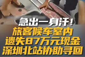 5月31日，旅客在#深圳北站 赶乘列车时，不慎遗落装有87万元现金的行李箱，最终在工作人员的帮助下成功寻回。视频封面