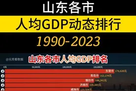 山东各市人均历年gdp排名 #gdp #数据可视化 #排名 #东营 #青岛视频封面