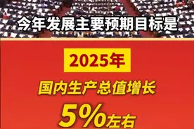 2025年发展主要预期目标：国内生产总值增长5%左右。#2025两会观察 #政府工作报告 #2025全国两会视频封面