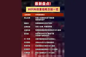 最新盘点！30只科技重组概念股一览（记者：南深）#科技股  #重组  #财智数据视频封面