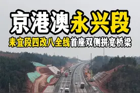 京港澳高速湖南段四改八，全线首座完成双侧拼宽的桥梁来了！#京港澳高速实时路况 #京港澳改扩建 #京港澳耒宜段