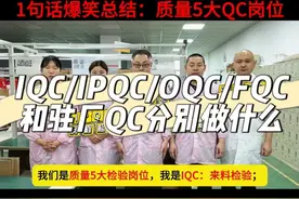 质量5个QC岗位分别负责什么工作？有什么区别？ 一句话总结IQC/IPQC/FQC/OQC和驻厂QC的工作！#质检 #ipqc #iqc #工厂qc #品质部 @抖音短视频
