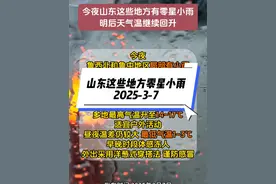 今夜山东这些地方有零星小雨，明后天，气温继续回升视频封面