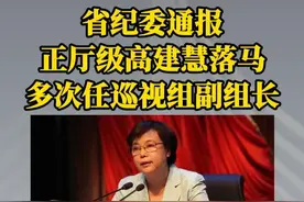 省纪委通报，正厅级高建慧落马！多次任巡视组副组长 #权威发布 #河南