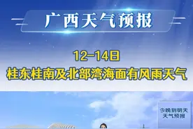 20250610广西《天气预报》 12-14日桂东桂南及北部湾海面有风雨天气