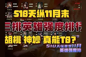 S10天纵赛季11月末强度排行 神妙胡桃登顶T0 #永劫无间