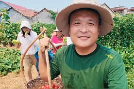 暑假带着孩子回老家，满院子里摘黄瓜吃西红柿，父母高兴孩子快乐