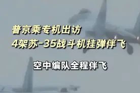 普京乘专机出访，4架苏-35战斗机挂弹伴飞