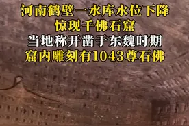 河南鹤壁一水库水位下降惊现千佛石窟，当地称开凿于东魏时期，窟内雕刻有1043尊石佛。视频封面
