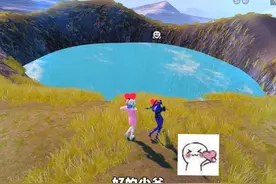 山谷地图的休眠火山居然可以进去？ #双人飞行器 #情侣日常