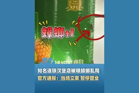 7月2日，官方通报“知名连锁汉堡店被曝蟑螂乱爬”：当场立案，暂停营业#大象主播说 @大象新闻主持人陈静华