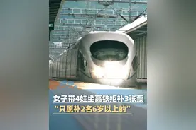 8月12日报道，单亲妈妈带4娃坐高铁拒绝补3张票，12306回应：一名成年人可免费带一名未满6周岁且不单独占用席位的儿童乘车（人民日报、海报新闻）#大象主播说视频封面