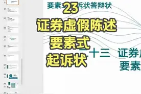 23 证券虚假陈述要素式起诉状 以香雪制药 ST 为例视频封面