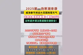 2025第一场寒潮来袭！威海春节将迎大范围雨雪天气，中到大雪局部暴雪！最低-11℃，过年返乡请注意交通安全#春运