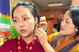 前几天大哥分享了男式藏袍的穿法，今天看看女式怎么穿吧 #藏服 #民族服饰  #藏族姑娘 #那曲拉姆 #少数民族