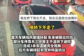 北京傍晚突降冰雹大如鸡蛋，有车辆为躲雹停天桥下致交通拥堵。律师：被堵车主可要求前方违停承担补充赔偿。#冰雹#你怎么看#冰雹雨#社会百态#你会怎么做视频封面