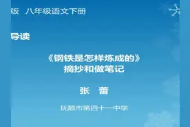 部编版初二语文八下《 钢铁是怎样炼成的：摘抄和做笔记》辽宁省