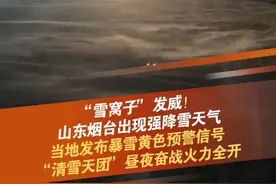 2月6日晚至7日白天，烟台市区再次出现强降雪天气，烟台市气象台于2月7日6时25分发布暴雪黄色预警信号：预计7日白天到夜间，芝罘区、莱山区、高新区、昆嵛山保护区全部镇街有中雪转小雪，请注意防雪防滑。#下雪 #烟台 #雪窝子 #抖音dou热门 @抖音短视频视频封面