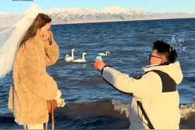 面积1314平方公里 #赛里木湖成结婚领证的爱情圣地  景区回应：领证即享终身免票，520名额告罄！视频封面