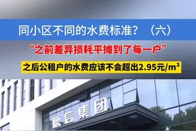 同小区不同的水费标准？（六）德信盛全物业杭州分公司张经理表示之前是把差异损耗平摊到了每一户的账单上，之后公租户的水费应该不会超出2.95元/m³#浙江dou知道 #水费 #公租房视频封面