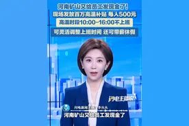 河南矿山又给员工发现金了！发放百万高温福利，5200名员工每人500元，高温时段10:00-16:00不上班，可根据情况灵活调整上班时间，还可带薪休假：招聘电话成热线了，直接打不进来！#高温补贴 #发钱了 #带薪休假视频封面