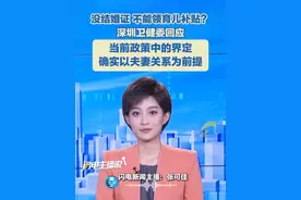 没结婚证 不能领育儿补贴？ 深圳卫健委回应 ，当前政策中的界定确实以夫妻关系为前提。