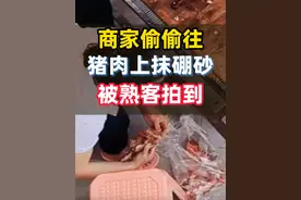 商家偷偷往猪肉上抹硼砂被拍到，食品安全问题引发深思！ 视频封面