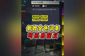 假如地铁金色词条可以自定义 #和平精英地铁逃生