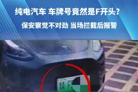 纯电汽车 车牌号竟然是F开头？保安察觉不对劲 当场拦截后报警视频封面