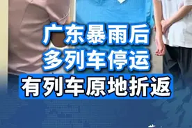 广东暴雨后多列车停运，有列车原地折返，客服：跟车回始发站退全程价。#广东暴雨后多列车停运折返  #广东暴雨
