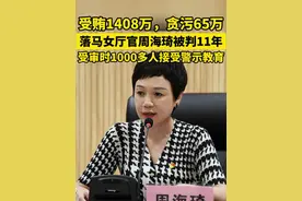 落马女厅官周海琦被判11年 受贿1408万，贪污65万！受审时1000多人接受警示教育#厅官 #受贿罪 #开庭 #反腐倡廉 #判刑视频封面