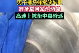 8月16日，杭州。男子捅马蜂窝放车里，准备拿回家泡酒喝，结果……#万万没想到 