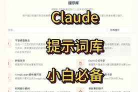 小白必备提示词库 claude官方提示词库，全中文，学就对了。