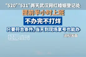 “520”“521”两天武汉网红婚姻登记处提前半小时上班：不办完不打烊，只要符合条件，当天到现场拿号也能办#湖北dou知道 视频封面