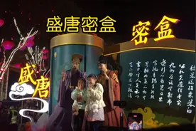 盛唐密盒演出位于大唐不夜城街区口100米处，每天四场演出