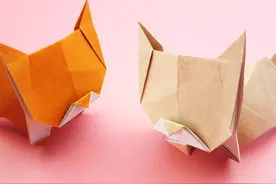 教你一张纸折小猫咪，当作摆件很可爱，手工DIY折纸教程 #手工