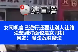 女司机自己逆行还要让别人让路，没想到对面也是女司机，网友：魔法战胜魔法⑬#万万没想到 #社会百态视频封面