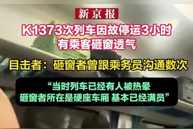 列车因故停运3小时有乘客砸窗透气引热议 目击者：砸窗者曾跟乘务员沟通数次
