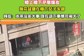 楼上楼下矛盾爆发 抛花盆砸在楼下女子头部  网友：本来没多大事 现在这下事情可闹大了#邻居 #矛盾 #冲突