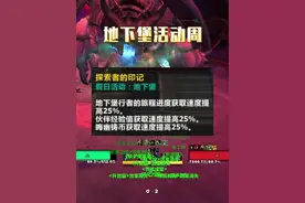 地下堡活动周来了，上线记得先接这两个任务再开打。 #我们比你们多一个世界 #魔兽世界 #网易大神 #地心之战