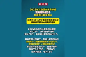 2025年北京面向无车家庭定向增发4万个新能源小客车指标 配置完58400个家庭新能源指标后按家庭总积分由高到低排序视频封面