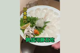 挑战吃日本毒河豚，连吃五道菜，一点没吃饱... #日本 #海外华人 #河豚
