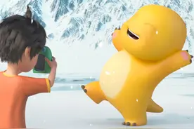 奶龙来都来了，先打卡雪山拍照吧~