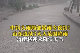 出门记得带好雨具！中到大雨局部暴雨、雷电、8~10级阵风今夜到，山东连续3天大范围降雨，济南将迎来降温天气。视频封面