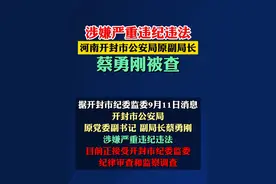 涉嫌严重违纪违法 河南开封市公安局原副局长 蔡勇刚被查