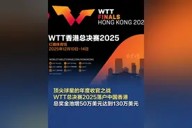 【WTT总决赛2025落户中国香港】 世界乒乓球职业大联盟（简称WTT）于4月21日宣布，WTT总决赛2025将于12月10日至14日在中国香港红磡体育馆举行。作为赛季末WTT系列赛收官之战，WTT香港总决赛2025总奖金池相比去年增加50万美元，达到130万美元。#WTT总决赛2025落户中国香港 #wtt #乒乓球视频封面
