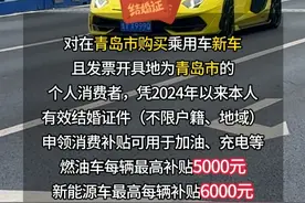 在青岛市购买乘用车新车，凭2024年以来本人有效结婚证件可申领消费补贴！#青岛 #买车  #凭结婚证领取加油补贴  #青岛西海岸新区