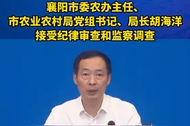 襄阳市委农办主任、市农业农村局党组书记、局长胡海洋 接受纪律审查和监察调查视频封面